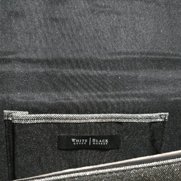 WHBM Silver Glitter Evening Clutch with Metallic Trim - Picture 2 of 7
